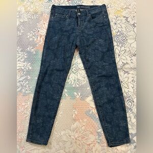 GAP Dark Blue Floral-Print Skinny Jeans